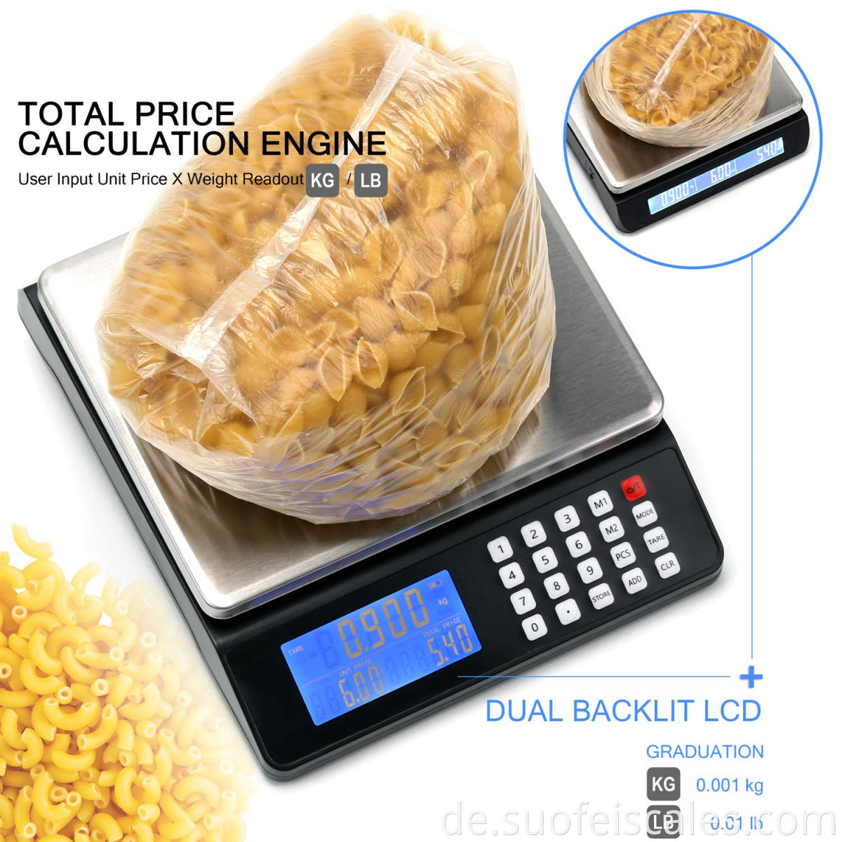 SF-202A 30 kg Suofei-Serie Digital Balanza Electronic Price Computing Skalen mit LCD-Display